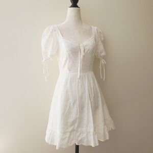 Shein Eyelet Lace Puff Sleeve Dress